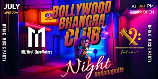 Bollywood Bhangra Club Night promotional artwork